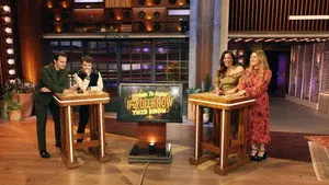 Daniel Radcliffe, Jonathan Groff, Lindsay Mendez